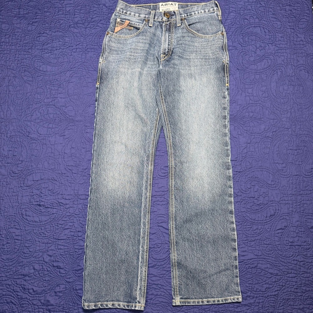 Ariat M4 Relaxed Boot Cut Jeans Mens 28x32 Medium Wash Denim Western Workwear